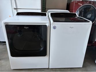 Whirlpool Top Load Washer Machine with Large Capacity Stainless Tub & GAS Dryer Set