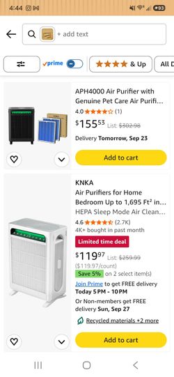GRAY AIR PURIFIER KNKA APH4000