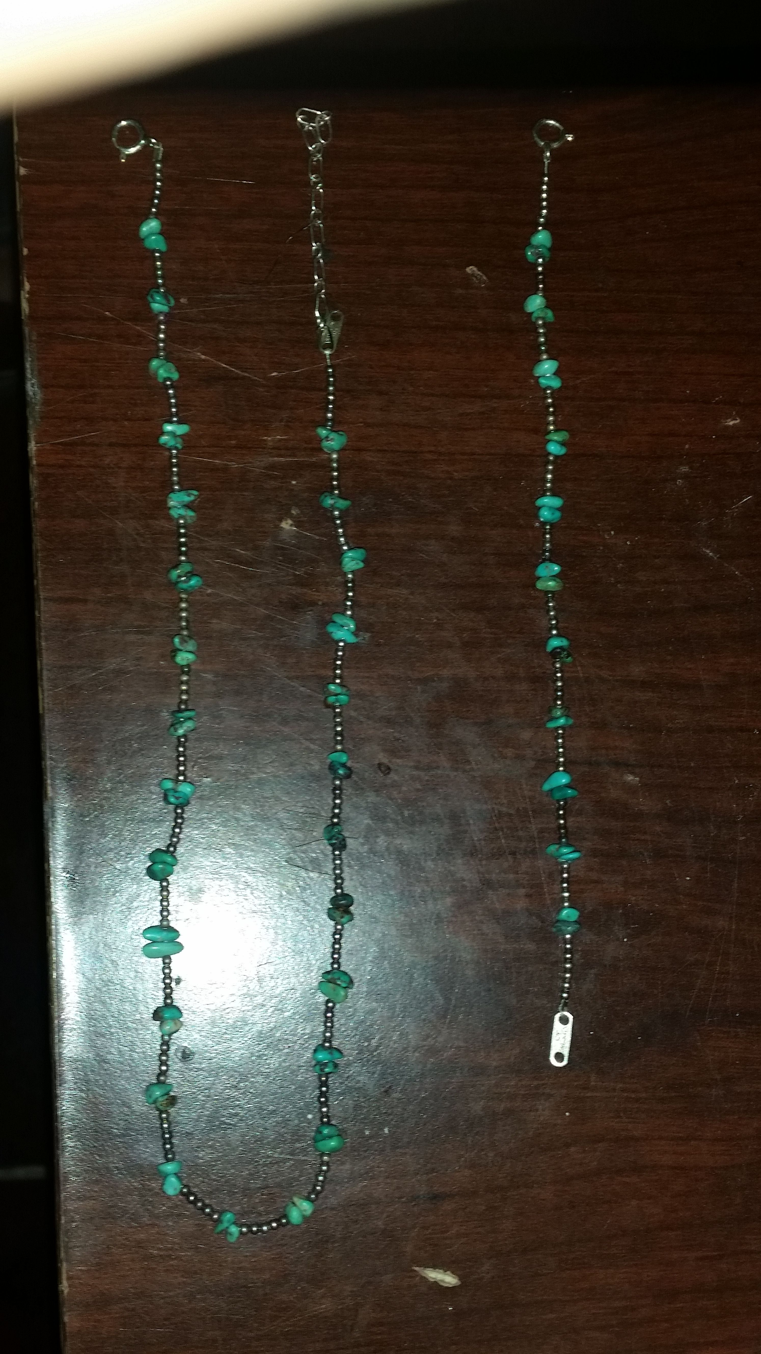 Necklace and bracelet turquoise sterling silver by Jordan