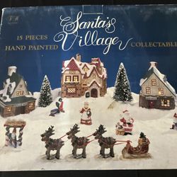 Santa’s Village 14 Pieces Hand Painted Porcelain 