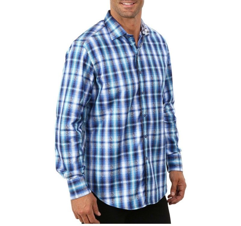 Robert Graham Chiswick Plaid & Paisley Classic Fit Shirt - Size LARGE - NWT - NOS