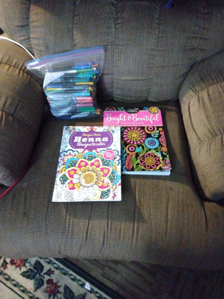 Coloring Books And Coloring Pens