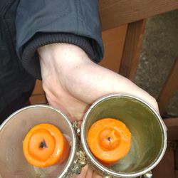 Two Candle Holders With Candles