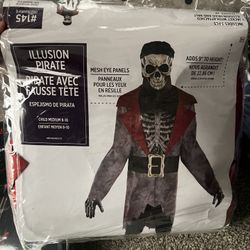 Skeleton Pirate Costume Boys Size 8-10