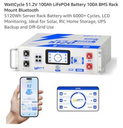 5120wh Wattcycle Rack Battery for Home Backup