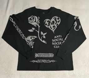 RARE ASSC Anti Social Social Club Black Tribal Long Sleeve T-Shirt Size Large
