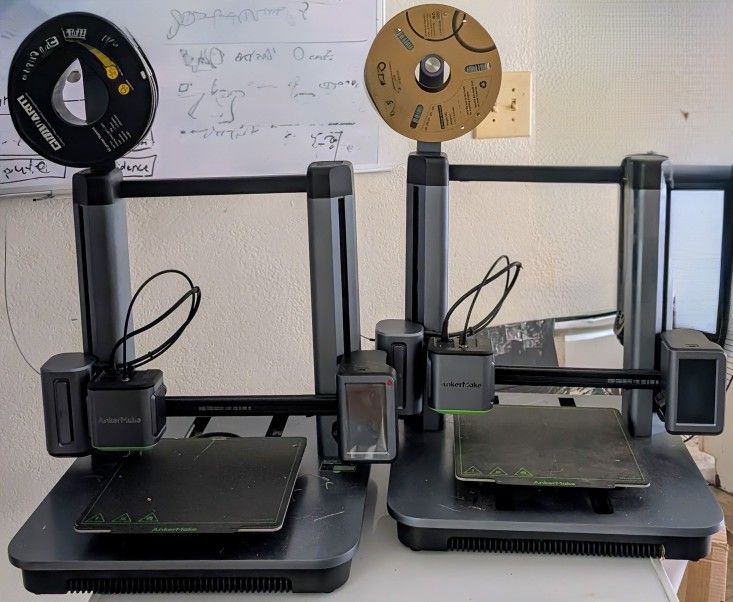 2 Ankermake M5 Printers With 1 enclosure and Extras