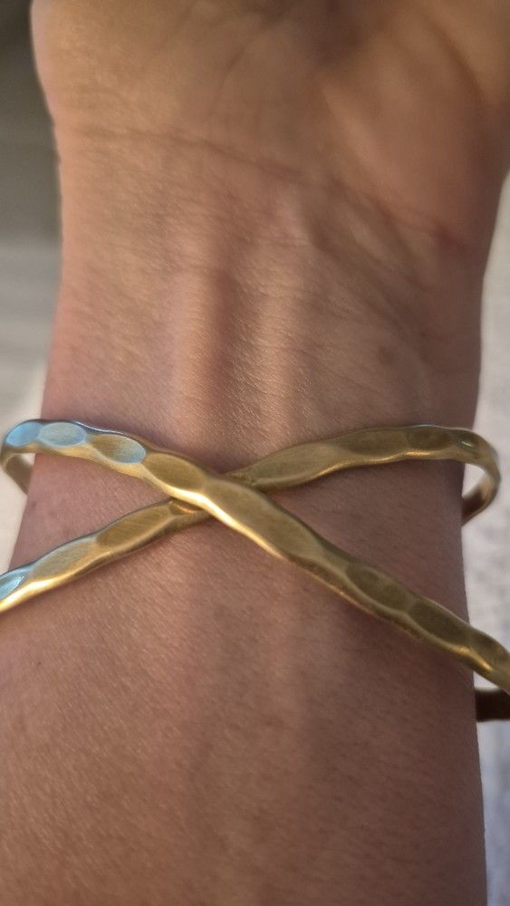 Vtg.Unique BRASS CUFF Bracelet