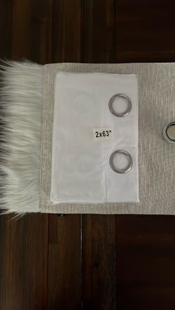 White Curtains Set Of 2 Panels 2x63” Long 