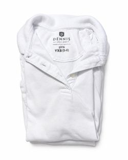 DENNIS Girls White School Uniform Polos YXS 5-6 – Lot of 5