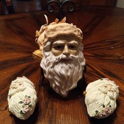 VINTAGE VICTORIAN SANTA ORNAMENTS 