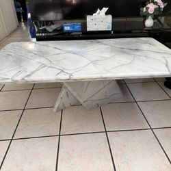 Marble Coffee Table With Side Accent Table