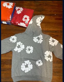 Authentic denim Tear Hoodie Grey