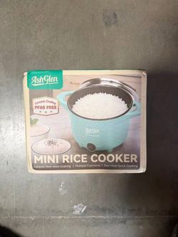 Mini Rice Cooker with PFAS-Free Ceramic Nonstick Coating – Open Box