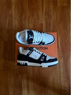 Brand New Louis Vuitton Black and White Trainer Sneakers available in size 9 and 10 with certificate wrapping and box