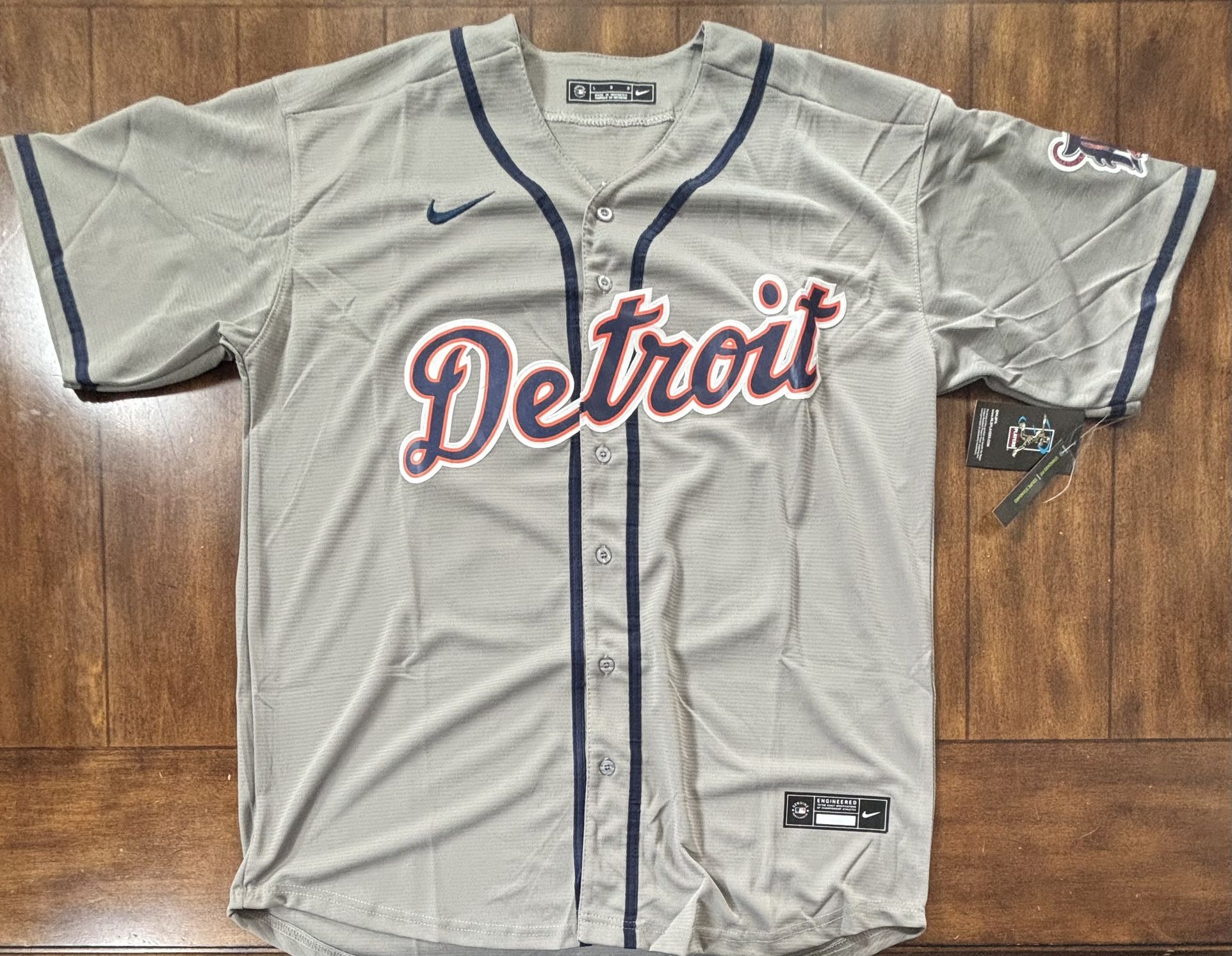 Detroit Tigers Javier Baez Gray Jersey Adult Large NWT
