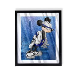 Mickey Mouse Michael Jackson Smooth Criminal custom art on black frame