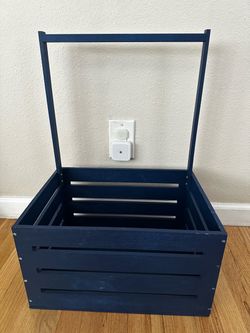 Blue baby shower crate