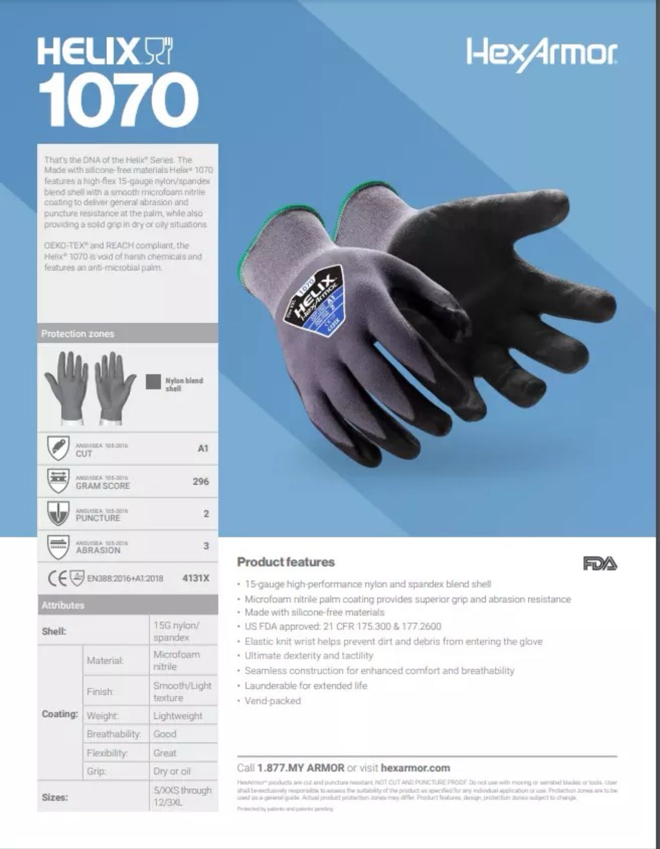 XS Black Knit Wrist Foam Nitrile Palm Cut Resistant Glove Pair (103 Pairs)