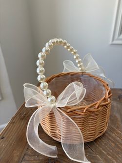 Wicker Rattan Flower Girl Basket