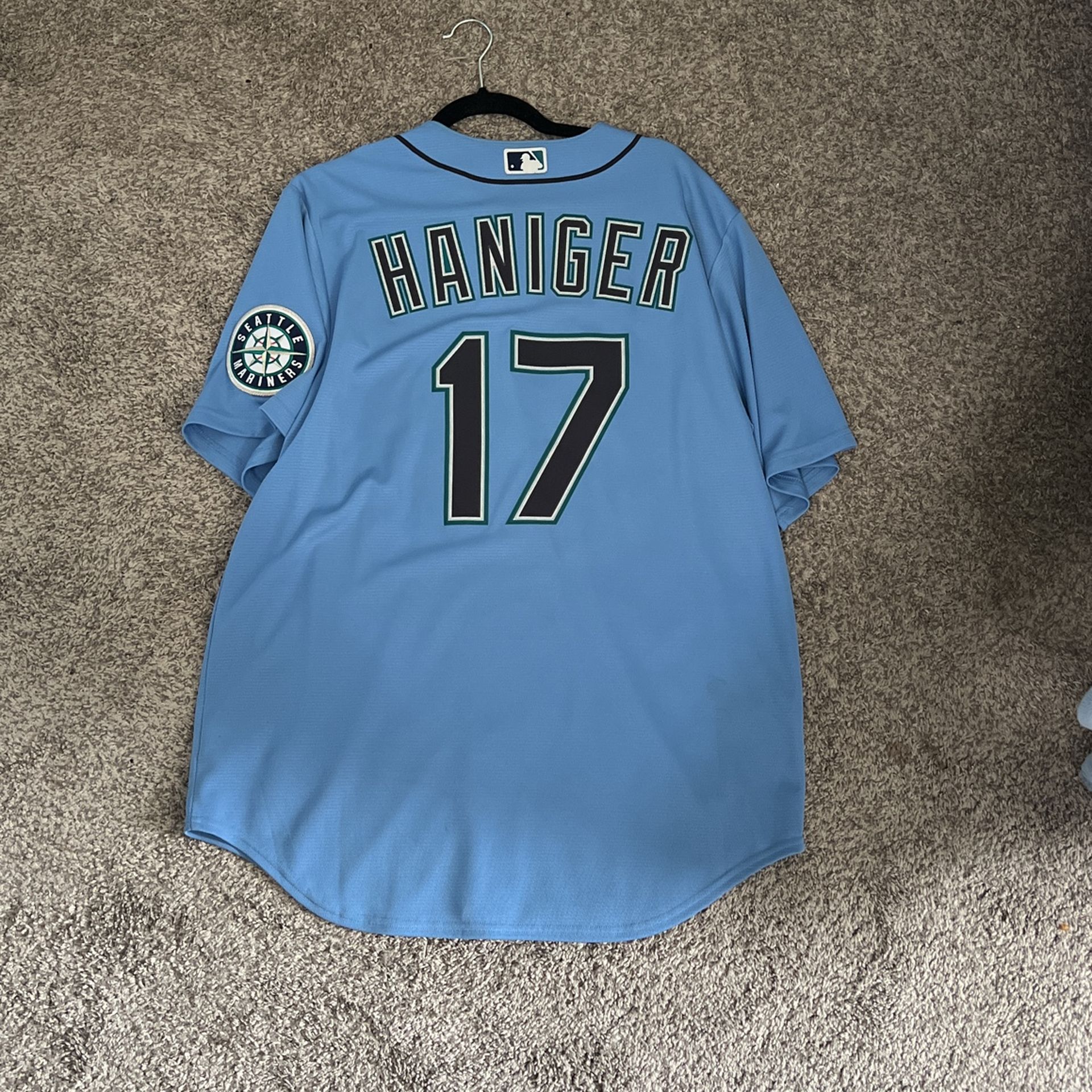 Mitch Haniger Powder Blue Mariners Jersey Size Large