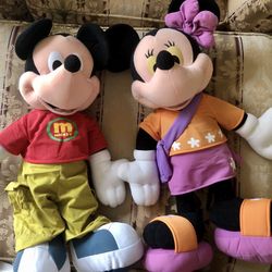 Disney Jumbo 24” Plush Minnie & Mickey $15 Each