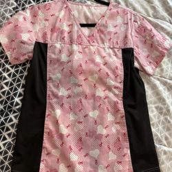 Breast Cancer Awareness Scrub Top