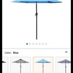 New Patio Umbrella 7.5ft pushbutton tilt/crank-Blue