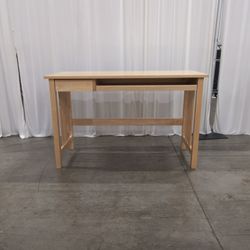 Light Wood Mission Writing Desk with Keyboard Tray