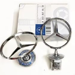 New Mercedes Benz Hood Ornament Badge Emblem SEE ALL 12 PICS Choose Color