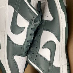 white And Green Low Dunks Size 9