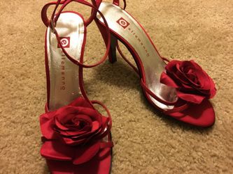Red Rose Heels 7 1/2