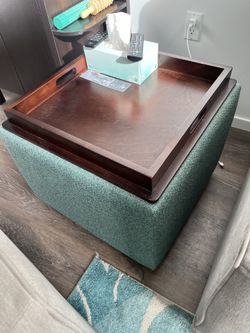 Storage Ottoman In Teal