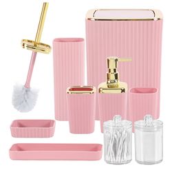 9pc Pink Bathroom Set