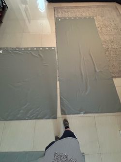 4 Sage Green Grommet Curtains – 2 Extra Long + 2 Wide