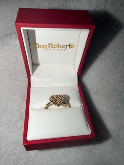 14k gold heart nugget ring