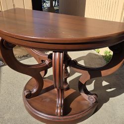 Half Moon Accent Table with Mirror