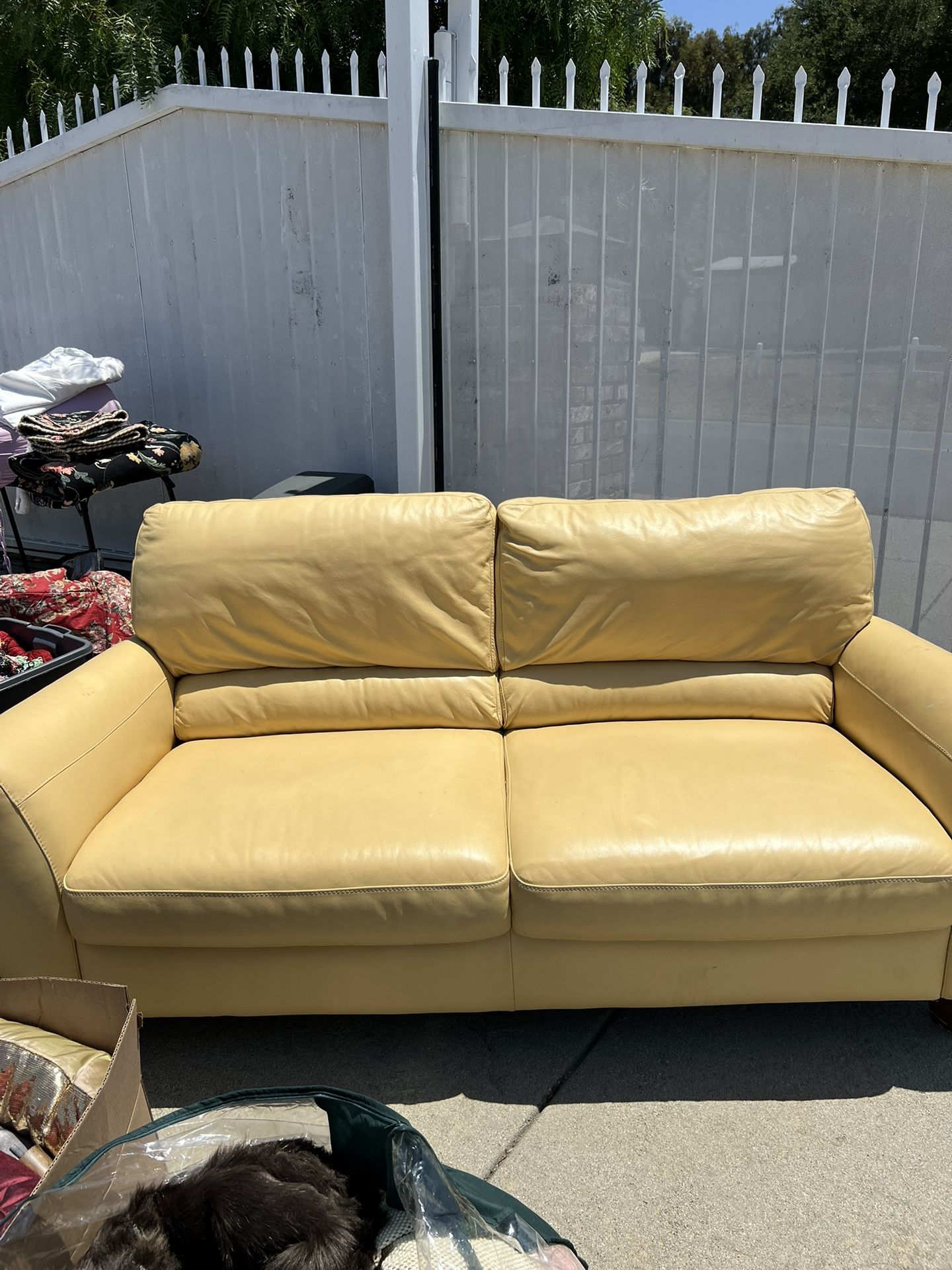 Yellow Leather Couch