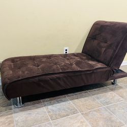 Armless Velvet Chaise Lounge - Adjustable