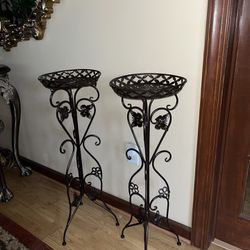 Metal Butterfly Design Tall Plant Stands Flower Pot Holders 