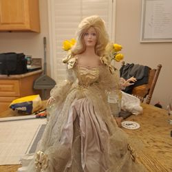 Franklin Mint Fairy God Mother Porcelain Doll 