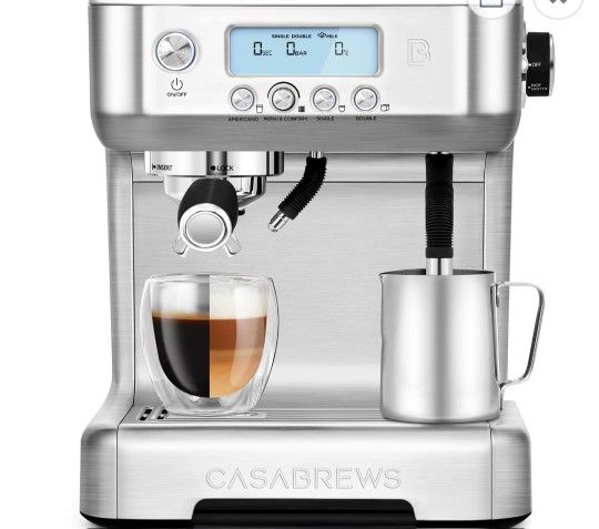 CASABREWS Espresso Machine with Automatic Milk Frother, 20 Bar Espresso Maker