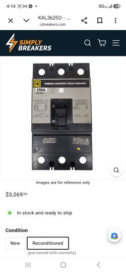 Square D 250amp breaker