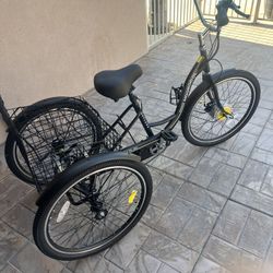 MoonCool  26” Electric 7 Speed 3 Wheel Tricycle For Adults