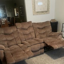 3 Piece Recliner Couch 