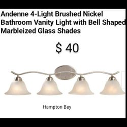 Brand New Absence 4 Light Brushed Nickel Bathroom Vanity Hampton Bay