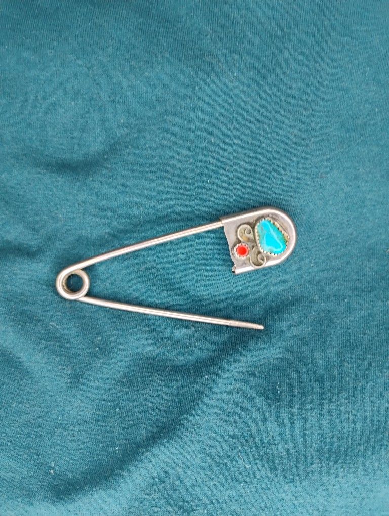 Large Safety Pin, Vintage Brooch