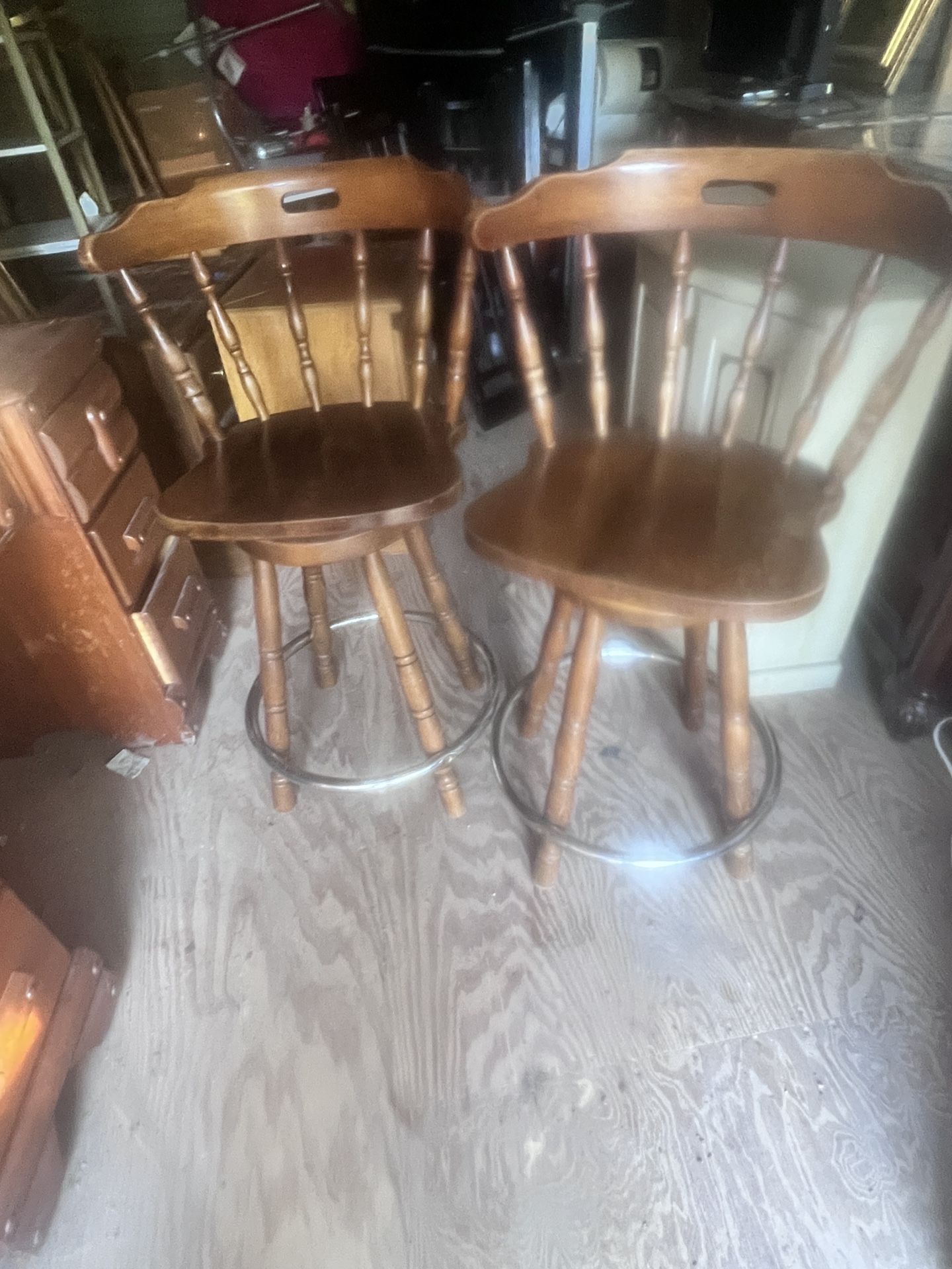 A pair Of Barstools The Seats Are 26 Inches Tall