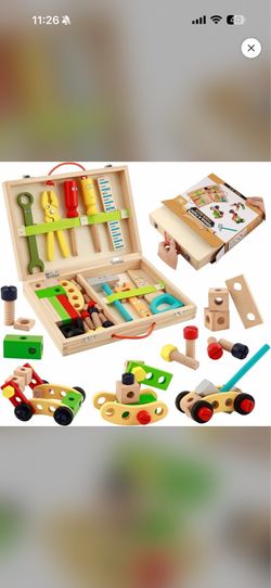 Kids Wooden Tool Set Box