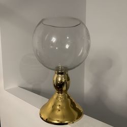 Golden Fishbowl Plant Holder Vase